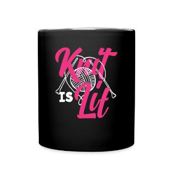 Lustiges Stricken Stricknadel Geschenk - Tasse einfarbig - Schwarz - Vorne