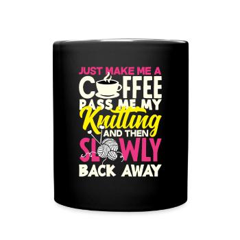 Funny Knitting Knitting Needle Gift - Full Colour Mug - black - Front