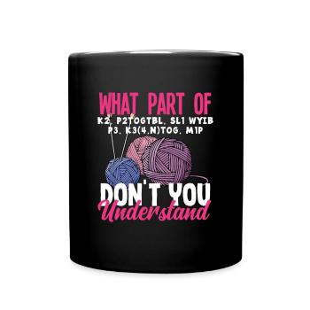 Lustiges Stricken Stricknadel Geschenk - Tasse einfarbig - Schwarz - Vorne