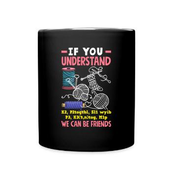 Funny Knitting Knitting Needle Gift - Full Colour Mug - black - Front