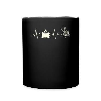 Funny Knitting Knitting Needle Gift - Full Colour Mug - black - Front
