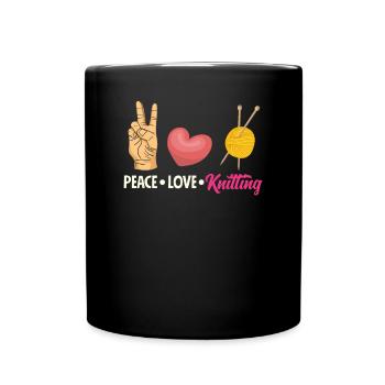 Lustiges Stricken Stricknadel Geschenk - Tasse einfarbig - Schwarz - Vorne