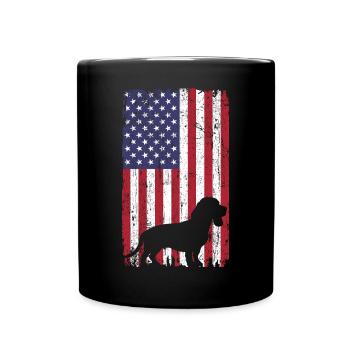 Chien Beagle avec drapeau des États-Unis - Mug uni - noir - Devant