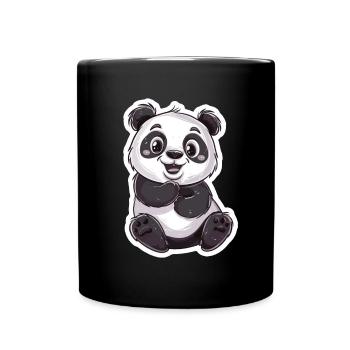 Exuberant Panda Buddy Sticker - Full Colour Mug - black - Front
