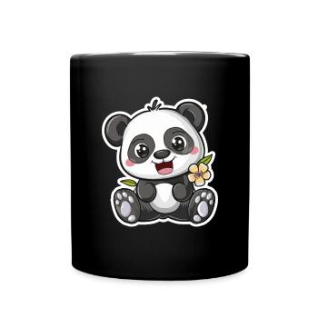 Exuberant Panda Buddy Sticker - Full Colour Mug - black - Front