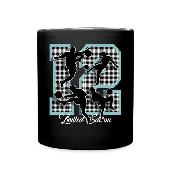 12th Birthday Football - Full Colour Mug - black - Front