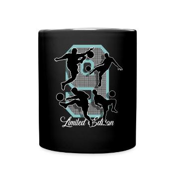 9th Birthday Football - Full Colour Mug - black - Front