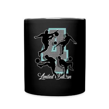 4th Birthday Football - Full Colour Mug - black - Front