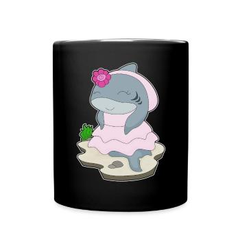 Shark Bridal Veil Wedding - Full Colour Mug - black - Front