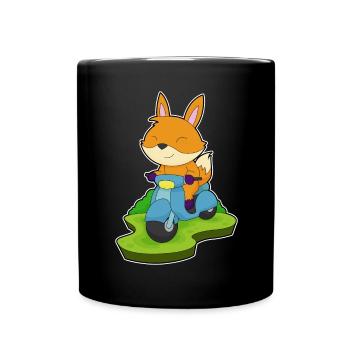 Fuchs Motorroller - Tasse einfarbig - Schwarz - Vorne