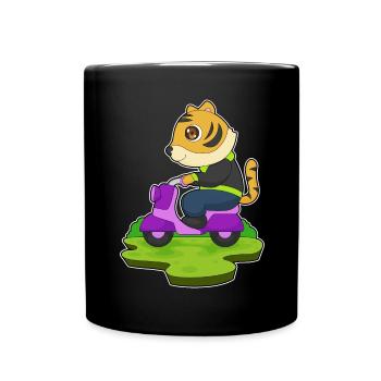 Tiger Motorroller - Tasse einfarbig - Schwarz - Vorne
