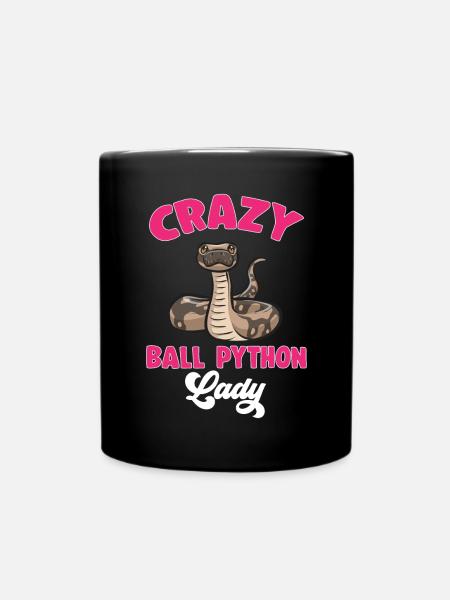 Ball Python Schlange Königspython - Tasse einfarbig - Schwarz