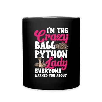 Ball Python Schlange Königspython - Tasse einfarbig - Schwarz - Vorne