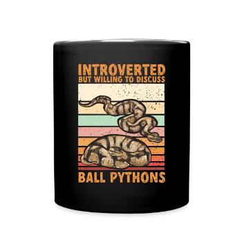 Ball Python Schlange Königspython - Tasse einfarbig - Schwarz - Vorne