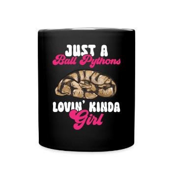 Ball Python Schlange Königspython - Tasse einfarbig - Schwarz - Vorne