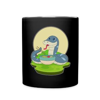 Cuisinière serpent cuisine de ramen - Mug uni - noir - Devant