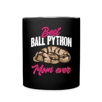 Ball Python Schlange Königspython - Tasse einfarbig - Schwarz - Vorne