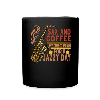 Saxophoniste, groupe, musique, musicien, tenue - Mug uni - noir - Devant