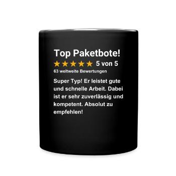 Top Paketbote - Tasse einfarbig - Schwarz - Vorne