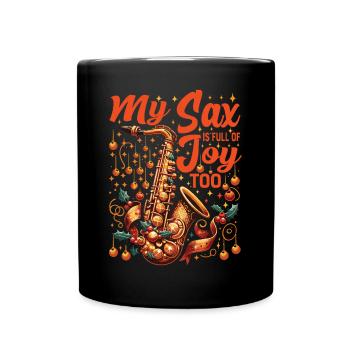 Tenue de Noël de musicien de fanfare de saxophone - Mug uni - noir - Devant