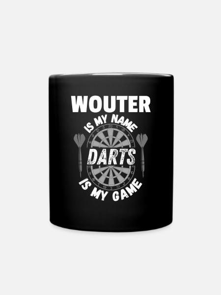 Personalisiertes Dart-Merchandise für Wouter - Tasse einfarbig - Schwarz