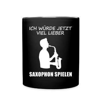 Préfère jouer du saxophone – puriste de la musique - Mug uni - noir - Devant