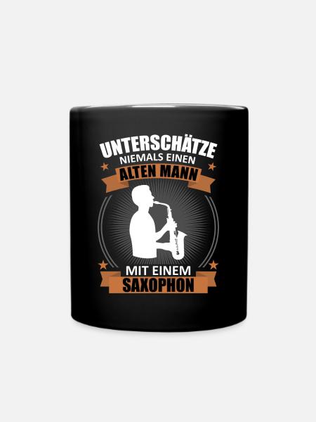 Alt, Weise, Saxophon – Unübertroffen - Tasse einfarbig - Schwarz