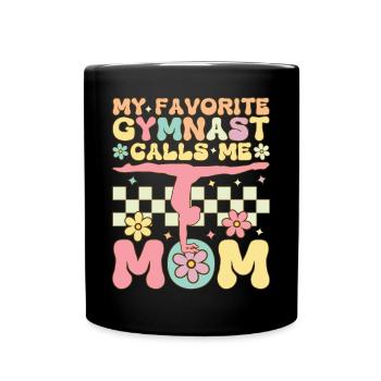 Ma gymnaste préférée m’appelle maman gymnastique Toc - Mug uni - noir - Devant