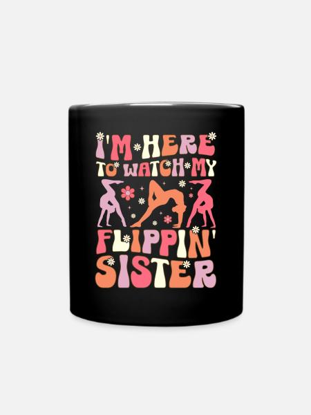 Hier zu sehen, meine Flippin 'Schwester Groovy Gym - Tasse einfarbig - Schwarz