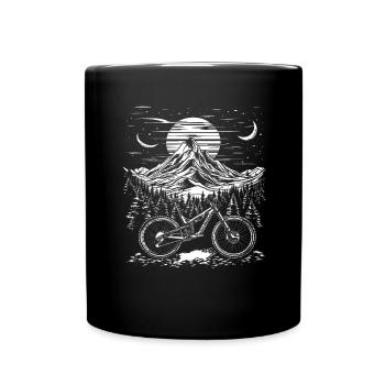 Mountain Biking Sketch - Full Colour Mug - black - Front