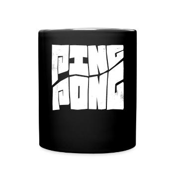 Tennis de table avec batte de tennis de table Ping Pong - Mug uni - noir - Devant