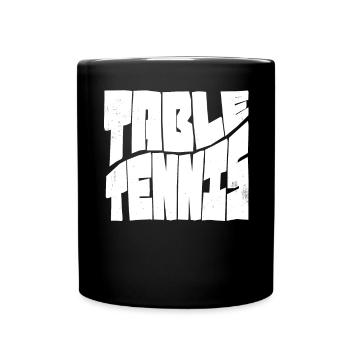 Tennis de table avec batte de tennis de table Ping Pong - Mug uni - noir - Devant