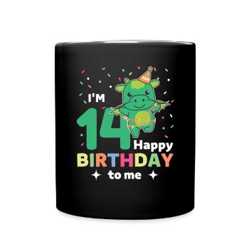 Dragon for 14th birthday for children fourteen - Full Colour Mug - black - Front