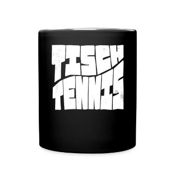 Tennis de table avec batte de tennis de table Ping Pong - Mug uni - noir - Devant
