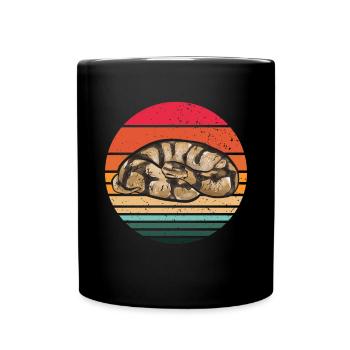 Ball Python Schlange Königspython - Tasse einfarbig - Schwarz - Vorne