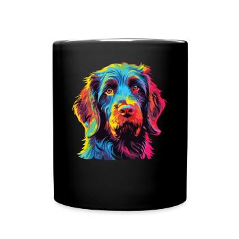 Aquarelle colorée Griffon Korthals - Mug uni - noir - Devant