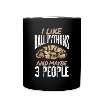 Ball Python Schlange Königspython - Tasse einfarbig - Schwarz - Vorne