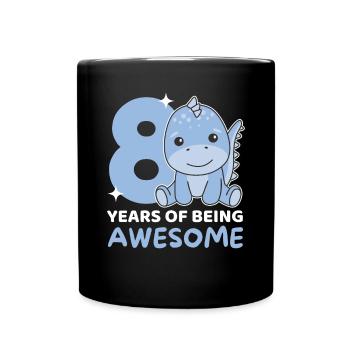 Dino pour les enfants de 8 ans de huit ans - Mug uni - noir - Devant
