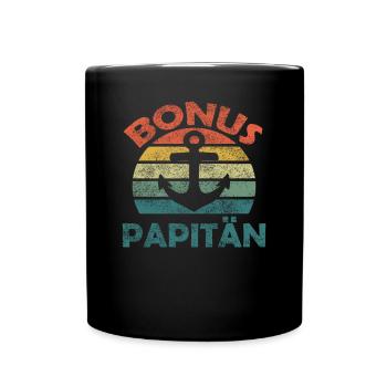 Bonus Papitän Stepdad's Day Best Dad Anchor - Full Colour Mug - black - Front