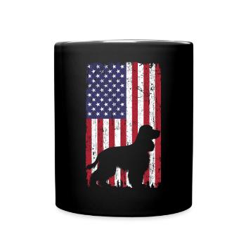 Chien Cocker Spaniel avec drapeau des États-Unis - Mug uni - noir - Devant