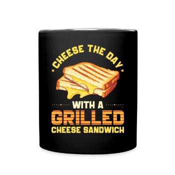 Sandwich Käse Grillkäse Brot - Tasse einfarbig - Schwarz - Vorne