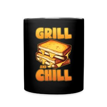 Sandwich Käse Grillkäse Brot - Tasse einfarbig - Schwarz - Vorne