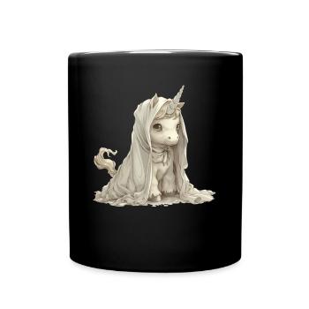 Einhorn Halloween Japanisches Einhorn - Tasse einfarbig - Schwarz - Vorne