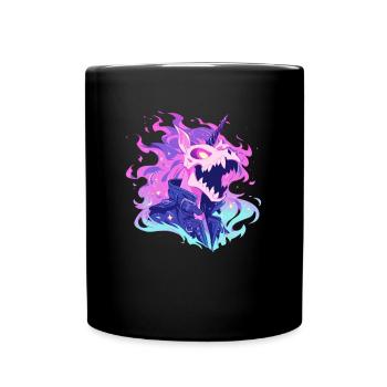 Einhorn Halloween Japanisches Einhorn - Tasse einfarbig - Schwarz - Vorne