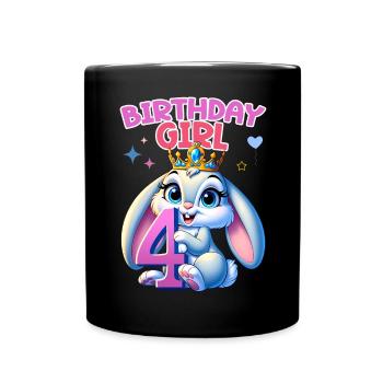 Anniversaire Fille, Anniversaire Enfants, 4 Ans, Fille - Mug uni - noir - Devant