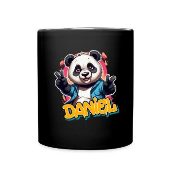 DANIEL - Beau nom de garçon avec Cool Panda - Mug uni - noir - Devant