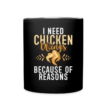 Chicken Wings Gifts - Tasse einfarbig - Schwarz - Vorne