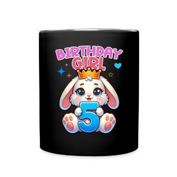 Anniversaire Fille, Anniversaire Enfants, 5 Ans, Fille - Mug uni - noir - Devant