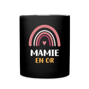 Oma in Regenbogengold Oma - Tasse einfarbig - Schwarz - Vorne