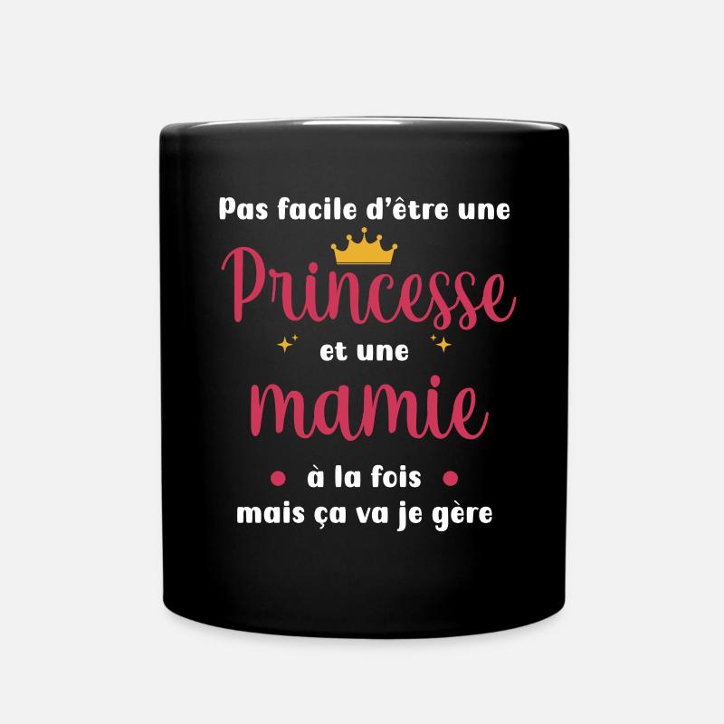 mamie princesse grand-mère - Mug uni - noir